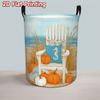 1pc, 2D Printed Laundry Basket, Pumpkin Design Storage Basket, Foldable Space-Saving Organizer, Dirty Clothes Basket, Laundry Baskets