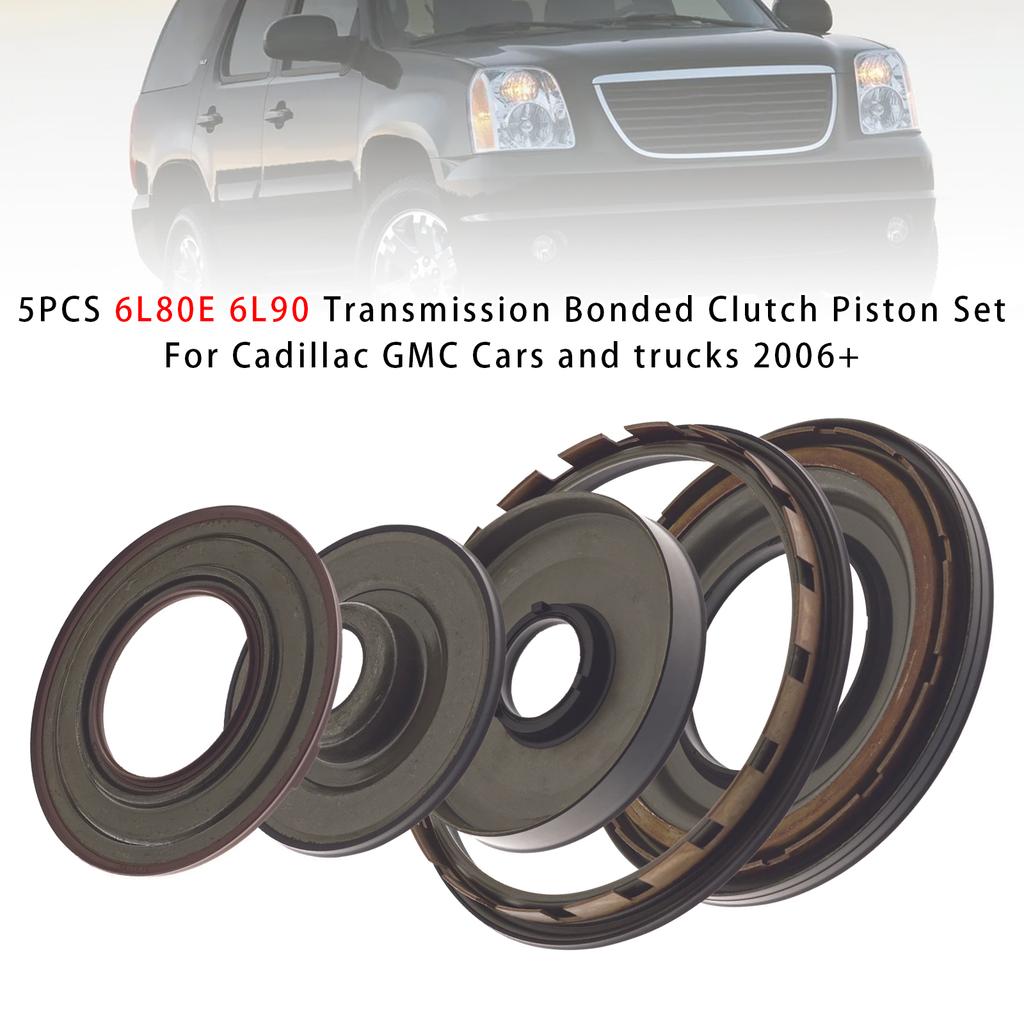 5PCS 6L80E 6L90 Transmission Bonded Clutch Piston Set For Cadillac GMC Car 2006+