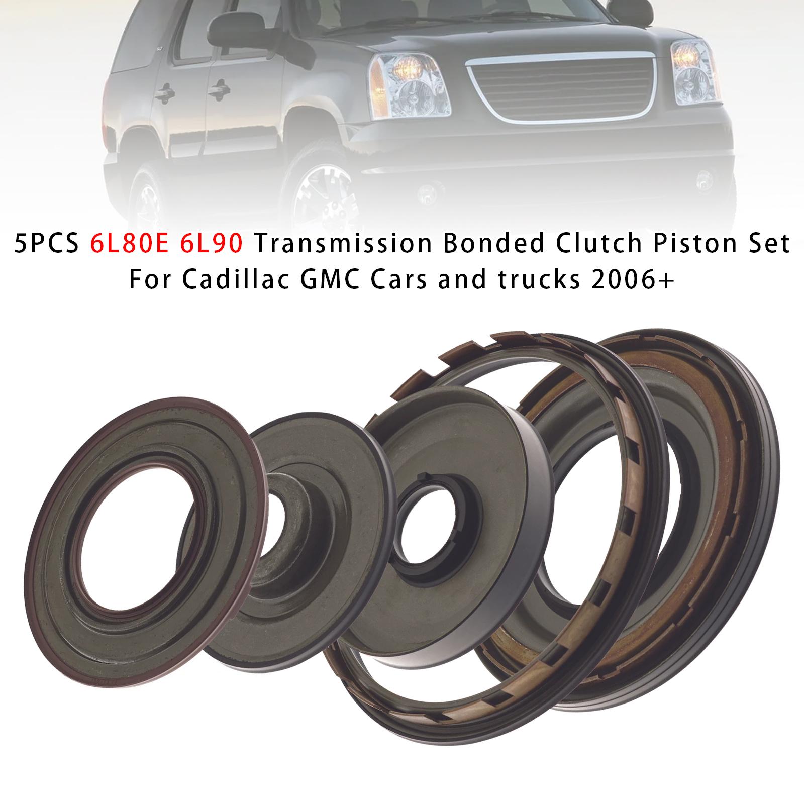 

5PCS 6L80E 6L90 Transmission Bonded Clutch Piston Set For Cadillac GMC Car 2006+