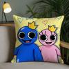 Cartoon-Spiel RRainbow Friends Kissenbezug Quadratisch Doppelseitiger Druck Sofakissenbezug Kissenbezug Schlafzimmer Nachttisch