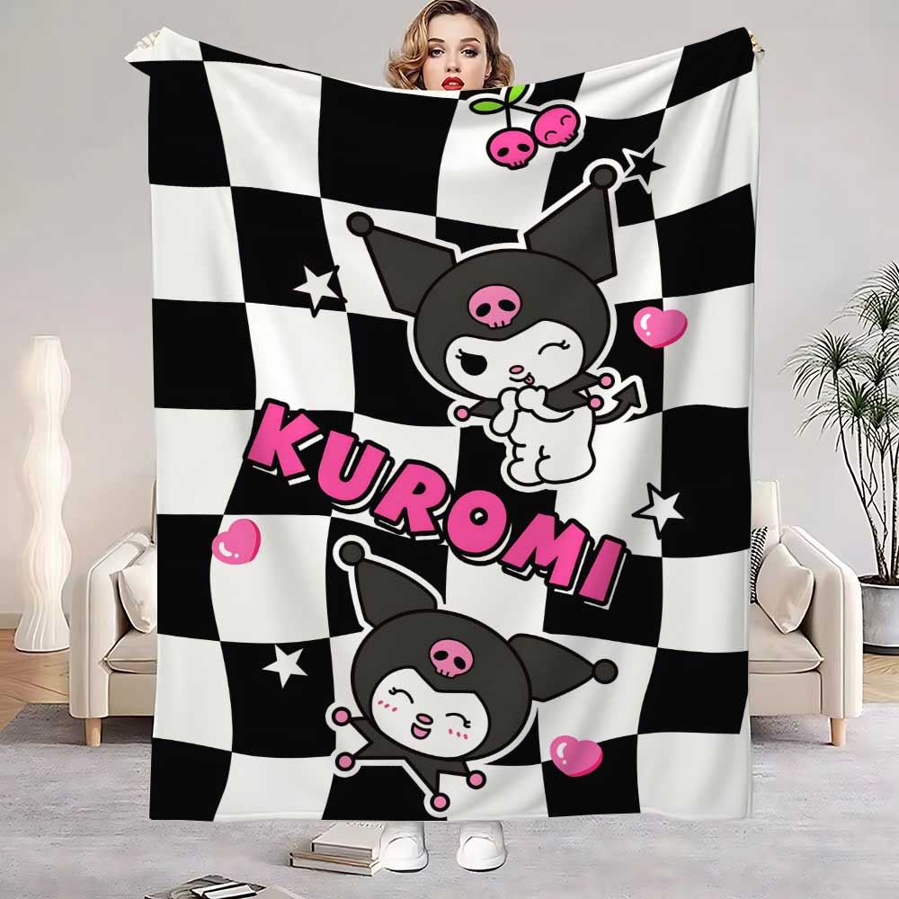 

Kawaii Kuromis Flannel Blanket for Sofas Luxury Blankets and Throws Fluffy Plaid Home Interior Sofa Throw Knee Soft Nap Bed & & 75cmx90cm