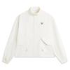 Li Ning Sports Trend Series Solid Color Zipper Stand Collar Breathable Versatile Loose Windbreaker Women Outerwear Off-White AFDV150-7
