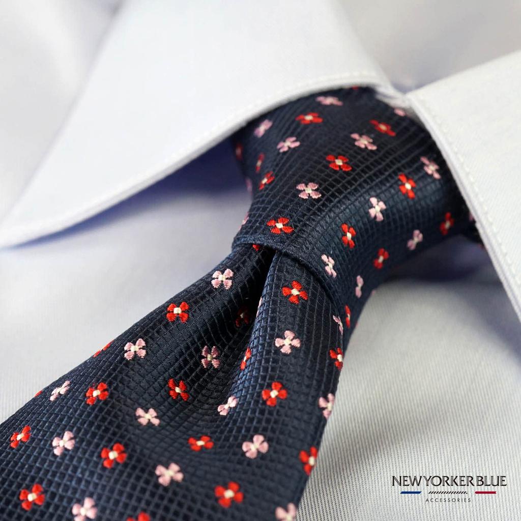 [New Yorker Blue] Silk Necktie (Brand Name)