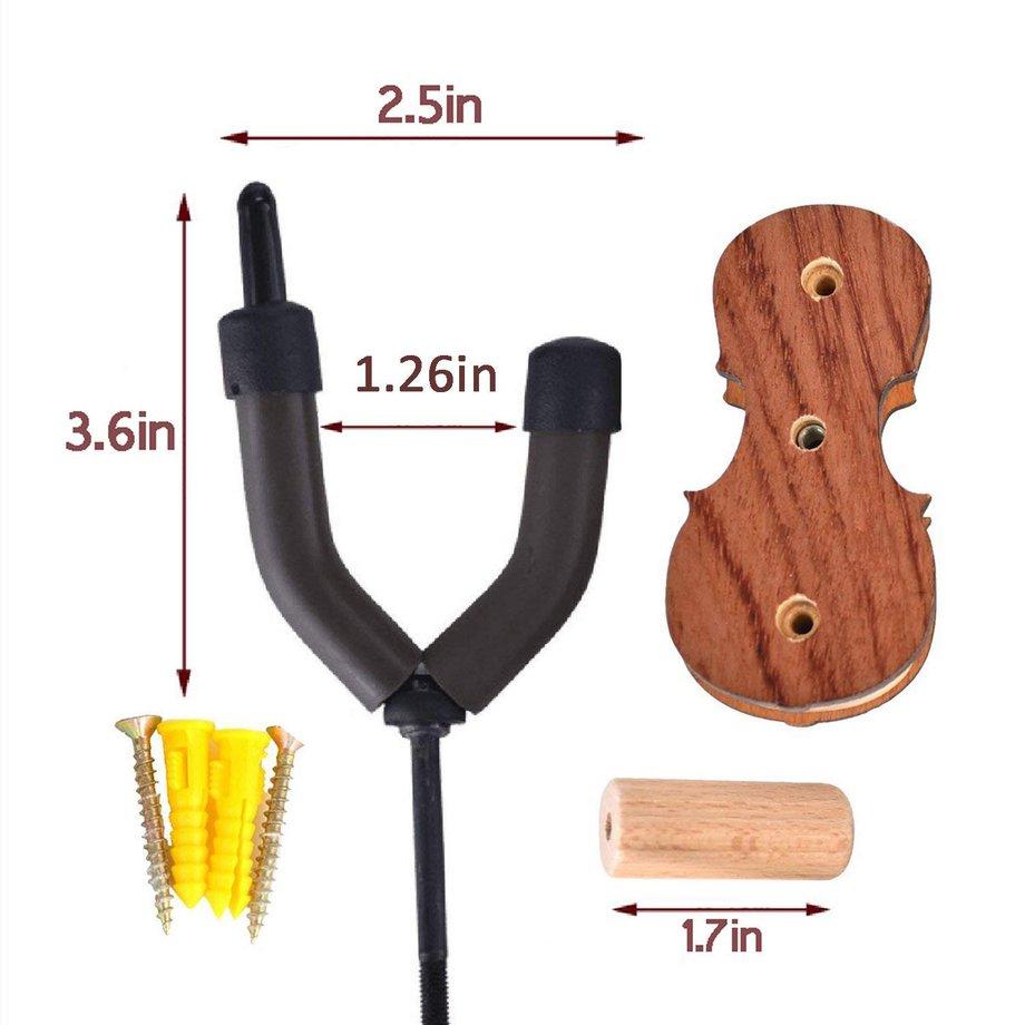 Buy Practical Wall Mounted Violin Fiddle Viola Hanger Hook Wood Base