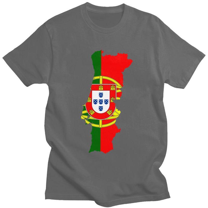 Custom Portugal Map Flag Tshirts for Men Short Sleeves Casual T Shirt Tshirt Slim Fit Pure Cotton Tees Gift Idea