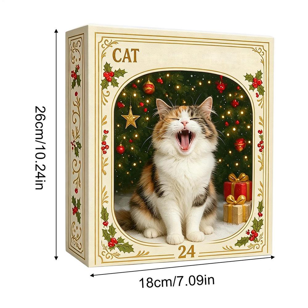 1116 Christmas Advent Calendar 11 Days Cat Pendants 1D Acrylic Hanging Ornaments for Cat Lovers Home Christmas Tree Decorations