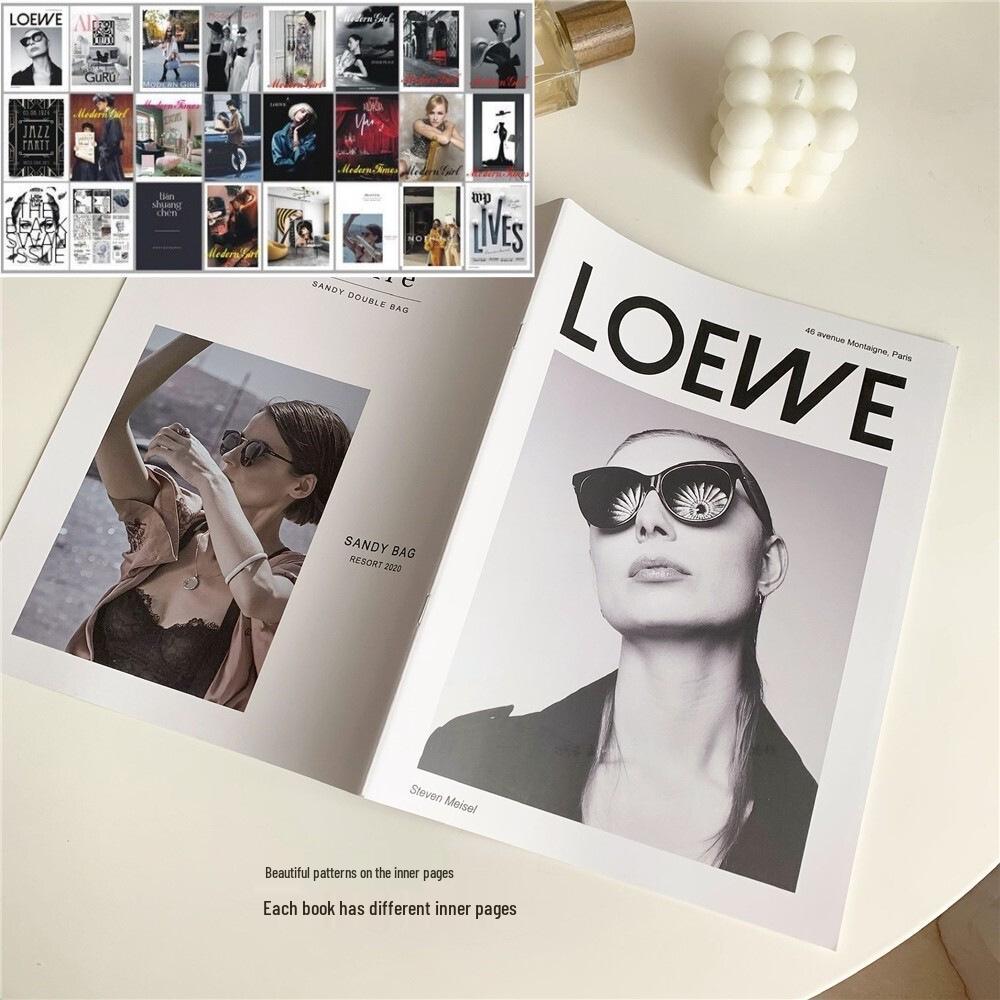 European & American Magazine Cover Props Set: Soft Background Decoration for Photography Featuring English Book Covers
