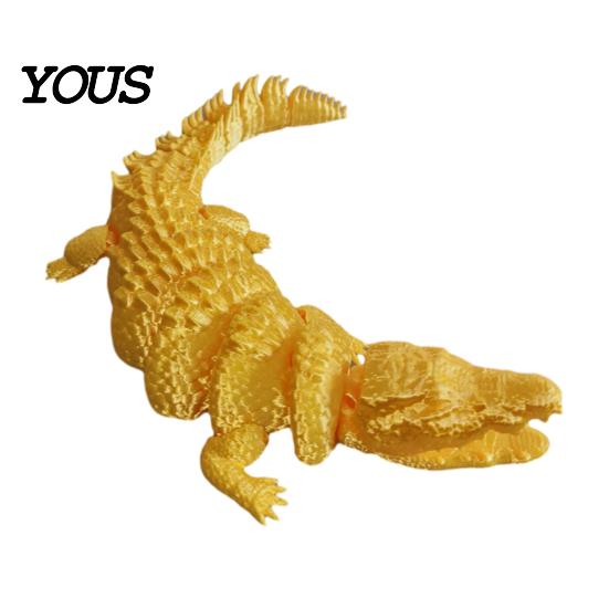 3D Printed Fidget Animal Crocodile Toy, Articulated Figurine, Realistic Flexible Party Favors for Children Reptile Sensory Desk Ornament Stress Relief