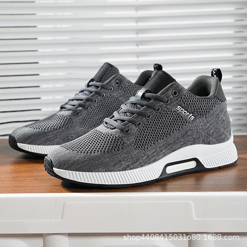 Flying Woven Upper Inner Height Increase Sports Shoes Casual Versatile Wear-resistant Running Shoes Men's Shoes