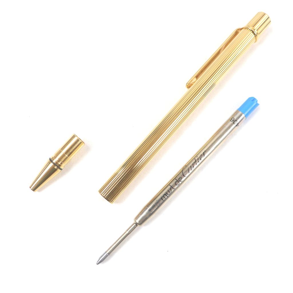 Excellent Cartier Ballpoint Pen Must De Cartier Twisted Stripes Gold Mens Used