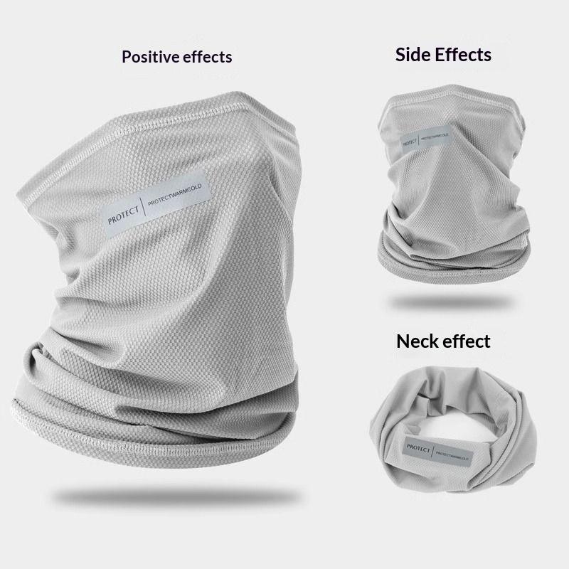 Outdoor Uv Protection Ice Silk Mask Sunscreen Face Cover Neck Wrap Unisex Anti-Uv Scarf Cycling Uv Mask Ear Hanging Neck Scarves
