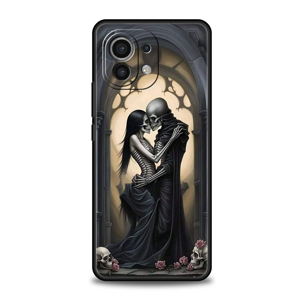 Love Skeleton Skull Phone Case Cover for Xiaomi Mi 15 14 13 12 11 Ultra 14T 13T 12T 11T 10T Pro Lite 5G Shockproof Silicone Capa