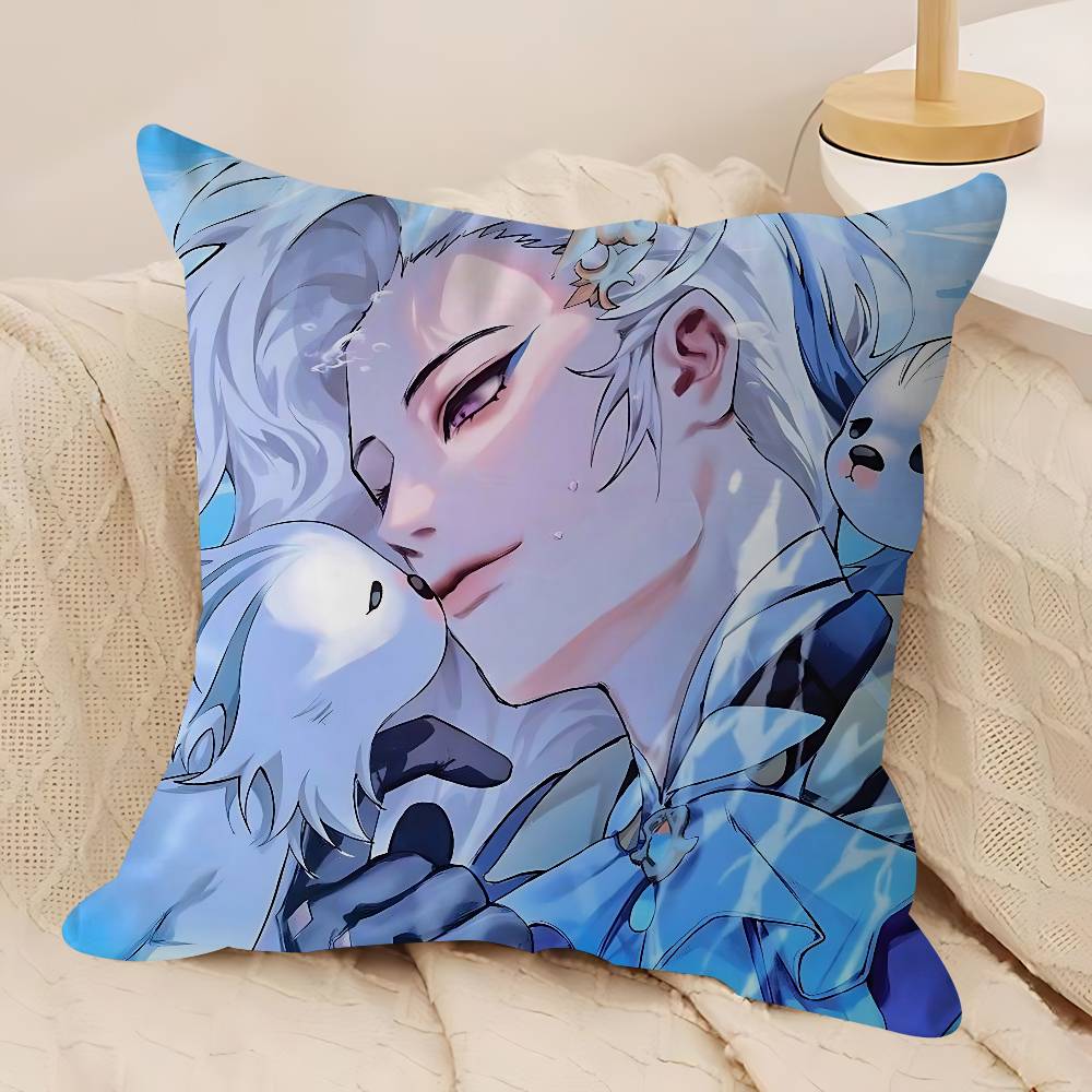 Neuvillette Genshin Impact Pillow Case Removable Washable Cushion Cover – All-Season Soft Linen