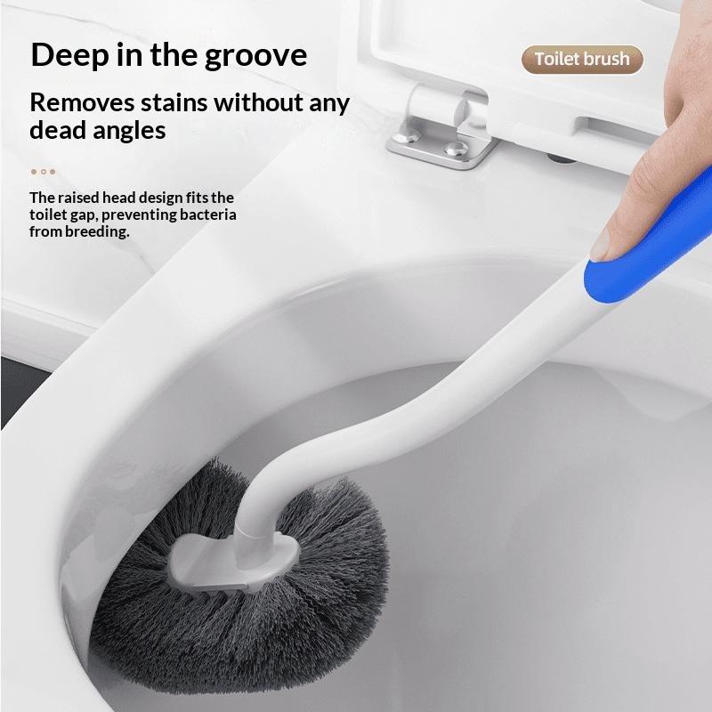 Wall-mounted S-type Toilet Brush Lightweight Long Handle Gap Cleaner for Household Rental Bathroom Toilet Use