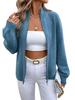 2024 European/American Autumn/Winter Women's Stand-up Collar Solid Cardigan Sweater Coat