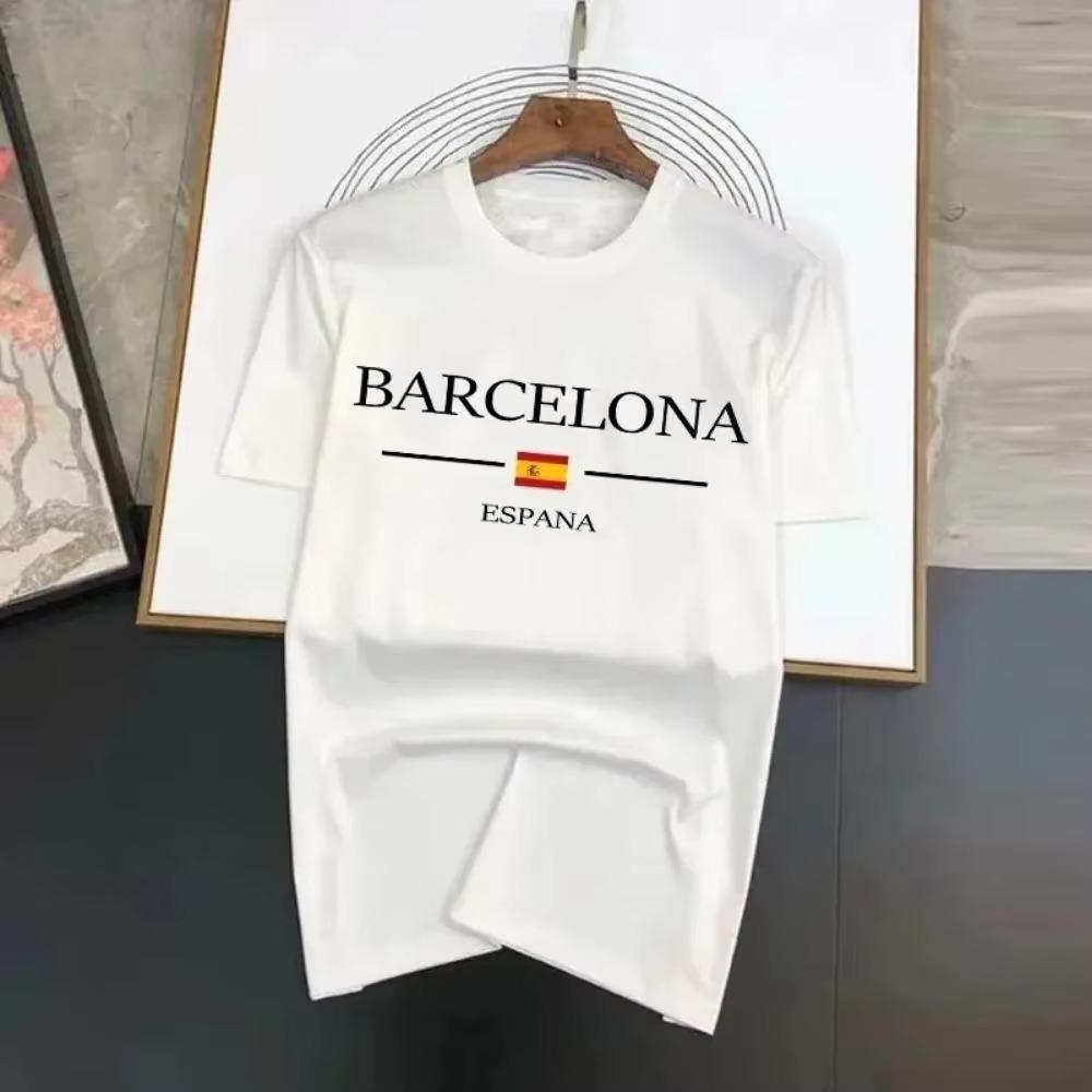 Značka Módní Potisk dopisů Pánské tričko 100% bavlna Léto Luxusní Trička s krátkým rukávem Jednobarevné oblečení Streetwear Topy Košile