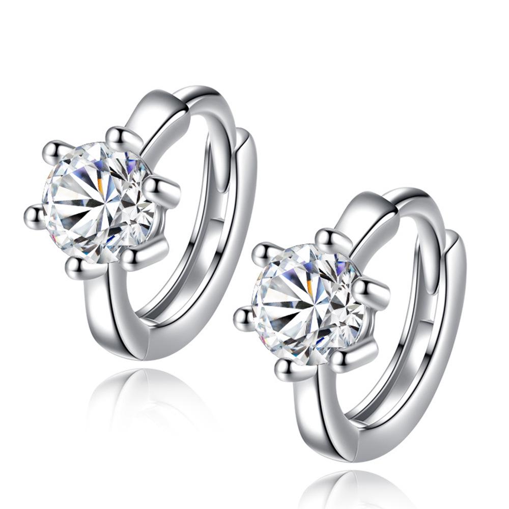 Weihua Women's Eight Hearts & Arrows Korean Six-Claw Round Fashion Earrings.