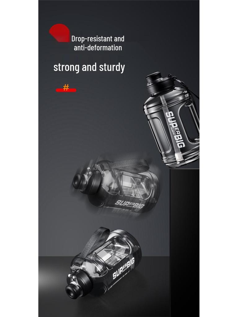 Large Capacity Portable Plastic Water Cup with Straw for Summer Sports