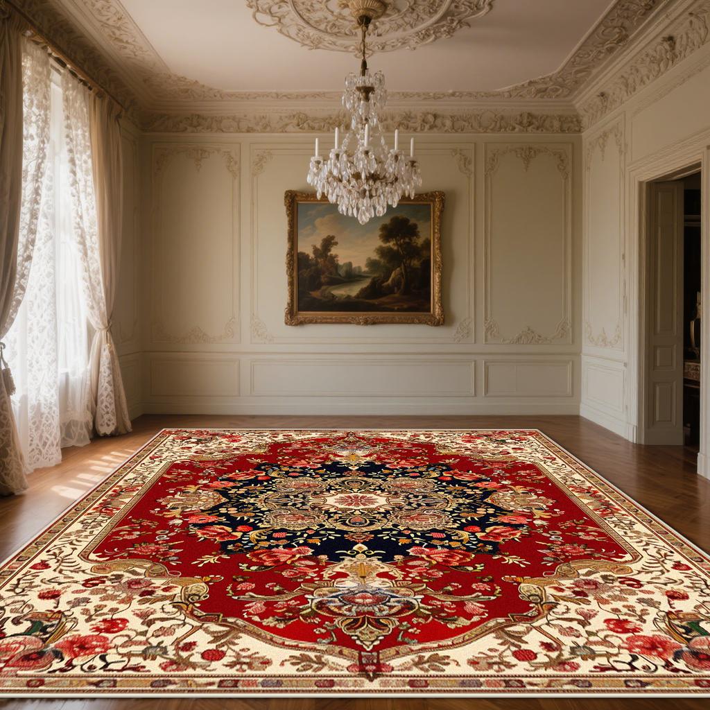 Persian Red Carpets for Living Room Washable kitchen floor carpet Bohemian Rugs for Bedroom Non-slip Lounge Rug Mat for Children