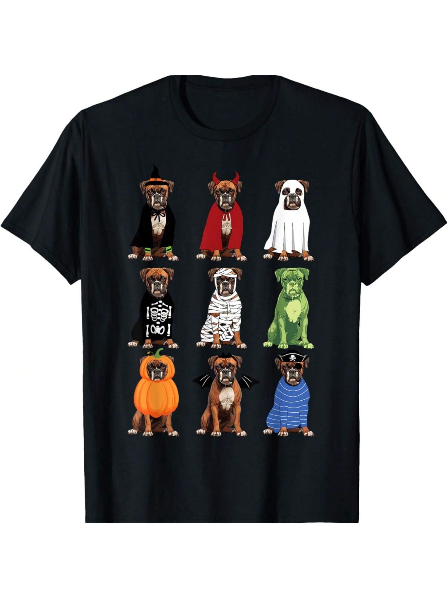 

Боксеры Собака Хэллоуин Смешной Костюм Собаки Боксеры Призрак Монстр Футболка XXXXXL