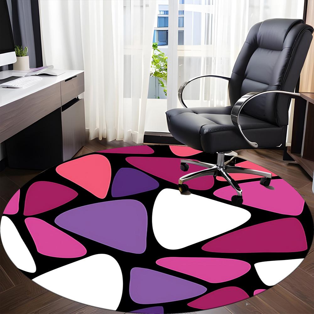 1pc Abstract Pattern Office Round Rug, Non-slip, Soft and Durable Office Rug for Interior Decoration, Perfect for Office, Beautiful Decoration yy26031