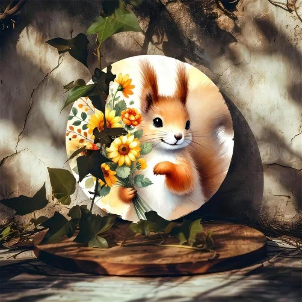 Vintage Squirrel Metal Tin Sign Wall Art Retro Rustic Decor Inspirational Quotes Weatherproof