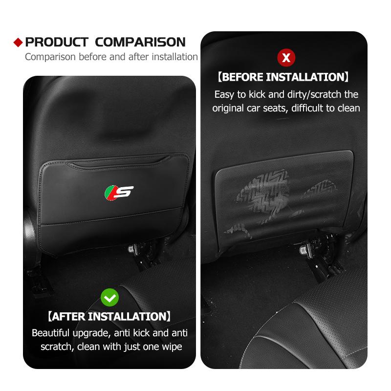 Car Seat Backrest Anti Kick Pad Protector Mat Storage Bag Emblem Accessories For Jaguar XK S-Type F-Type X-Type F-Pace I-Pace HH1