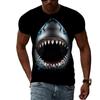 Popular New Animal Great White Shark Print Men's T-shirt Vintage Summer Leisure Fashion Unisex Round Neck Short Sleeve