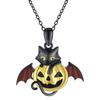 Zinc Zinc Alloy Bat Wings Pendant Necklace Red Rhinestone Halloween Heart Choker Gothic Clavicle Chain  Girls