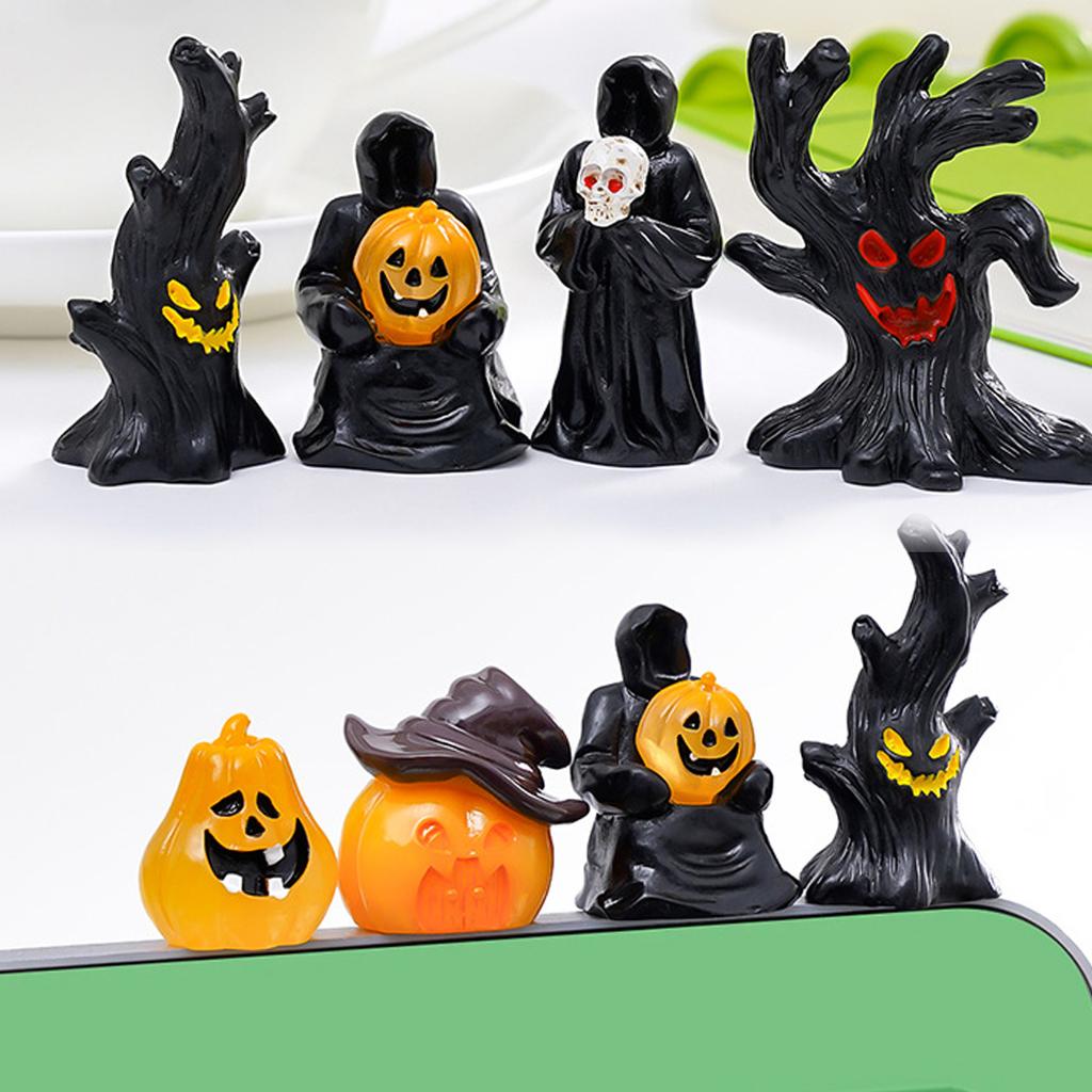 10 pcs Mini Ghost Spooky Holiday Figures Resin Miniature Animals Garden Decoration.Dollhouse Micro Landscape Accessories