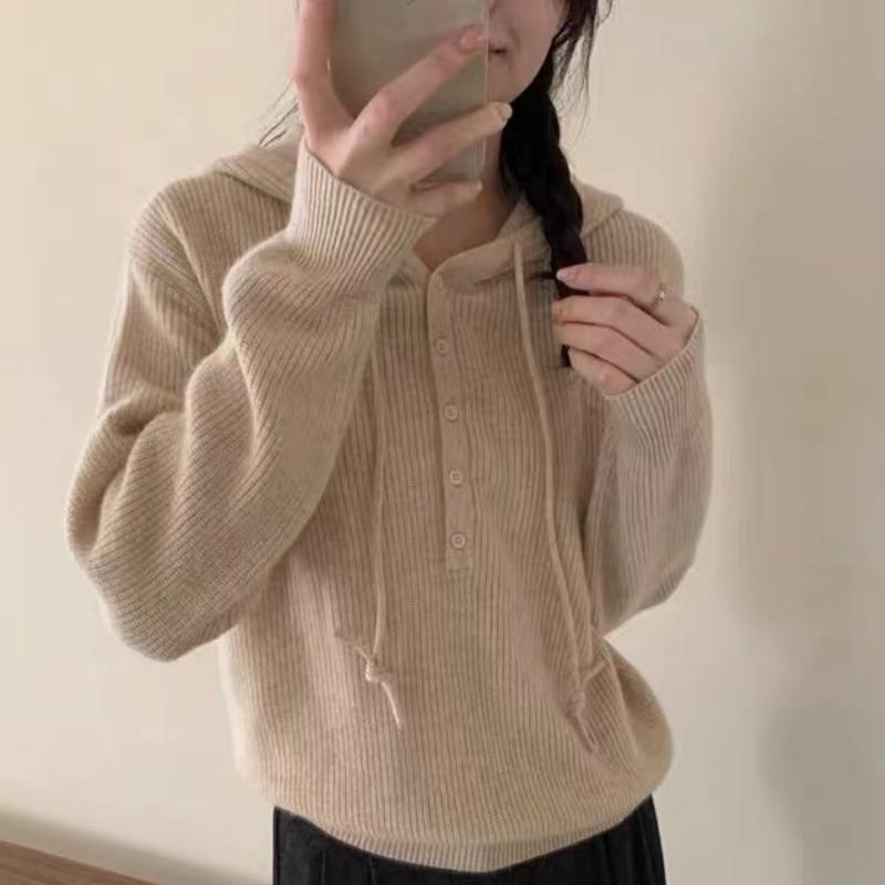 

Модный серый повседневный свитер с капюшоном, женский осенне-зимний длинный рукав, верхняя одежда, вязаные свитера, женские винтажные свободные мягкие женские трикотажные изделия 25278 One Size абрикосовый