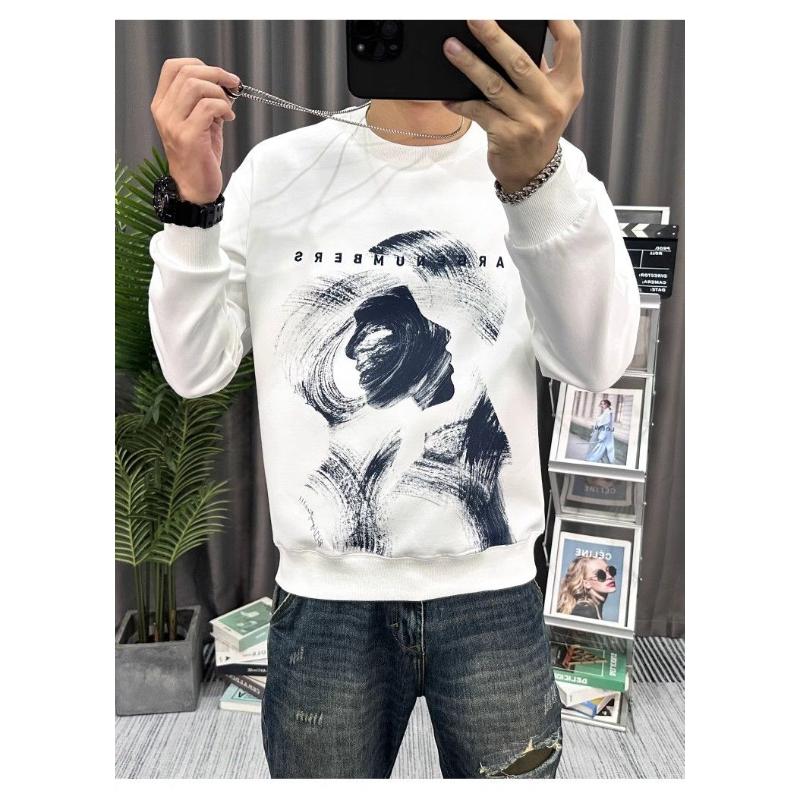 Cartoon-Print Herbst-Sweatshirt Herren Langarm Neu Hübsch Vielseitig Amerikanisch Locker Unterteil-Top