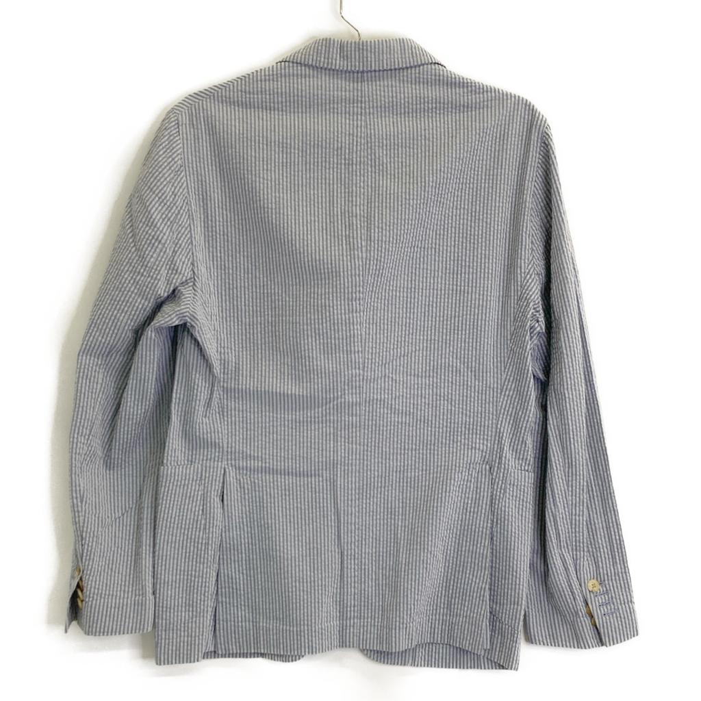BOGLIOLI M1402I Cotton Striped Seersucker Jacket Jacket 46 Blue X whiteUsed