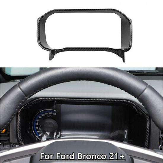 Center Console Dashboard Meter Cover Trim Frame For Ford Bronco 21+ Carbon Fiber