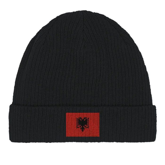 Bonnet Drapeau Albanie en Noir