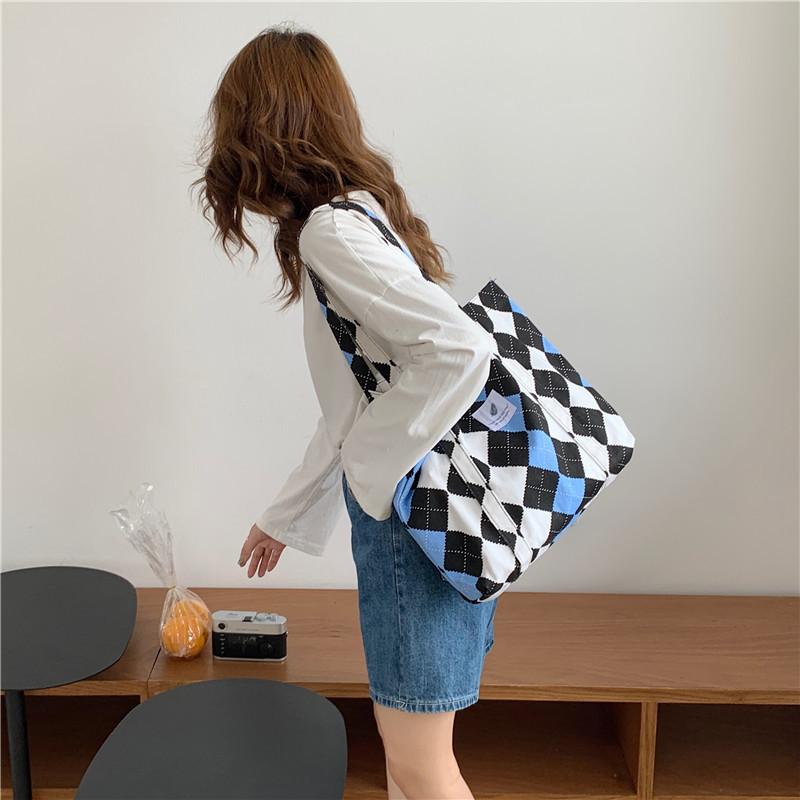 Women Shoulder Bag Totes Vintage Reusable Large Capacity Canvas Vest Bag Ins Student Versatile Portable Handbag