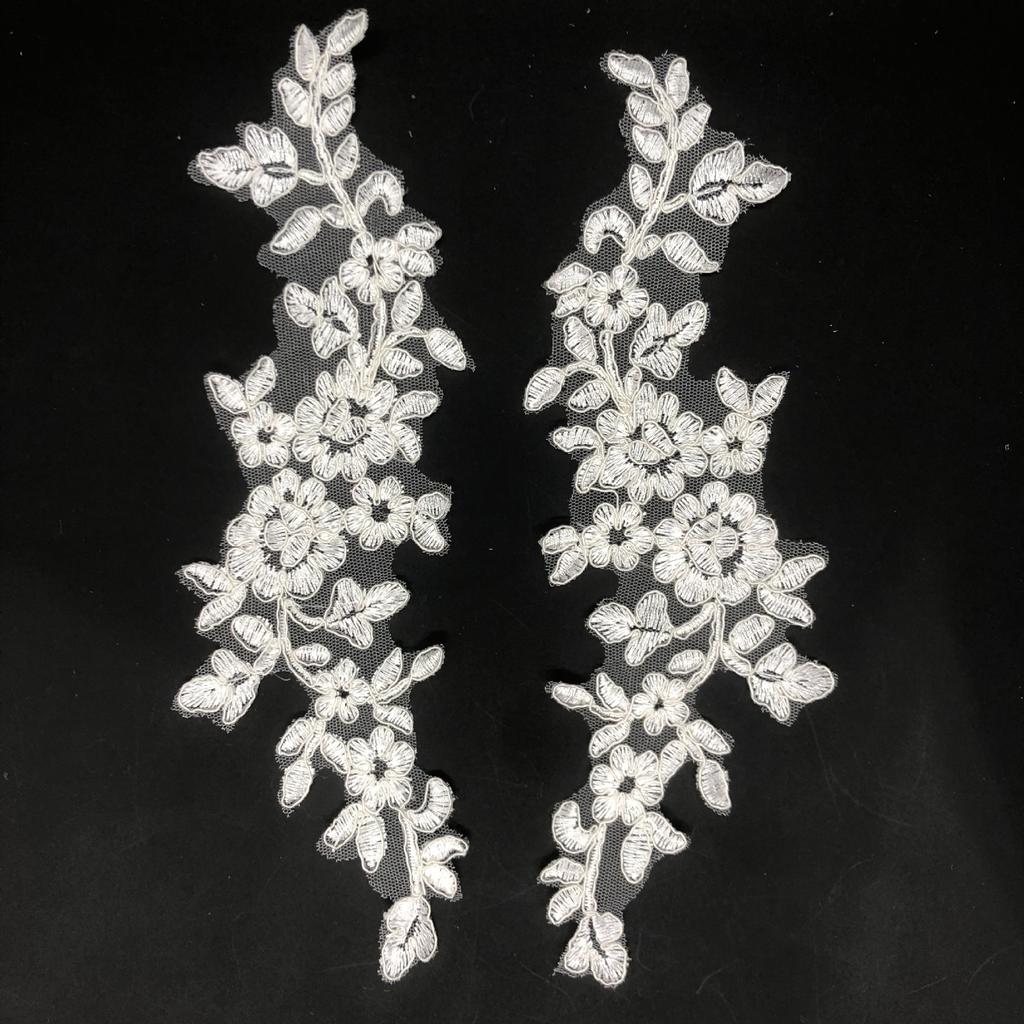 White Black Red Flower Wedding Dress Embroidery Applique Patch Clothing Accessories Handmade Diy Bridal Headgear Material