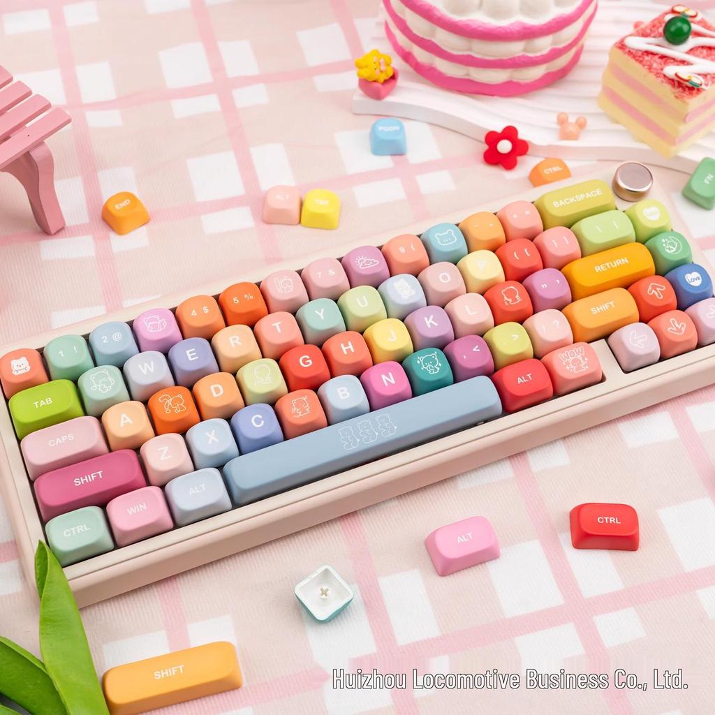 MOA Profile Gummy Bear PBT Double-Shot Dye-Sublimation Opaque Custom Keycap for Mechanical Keyboards