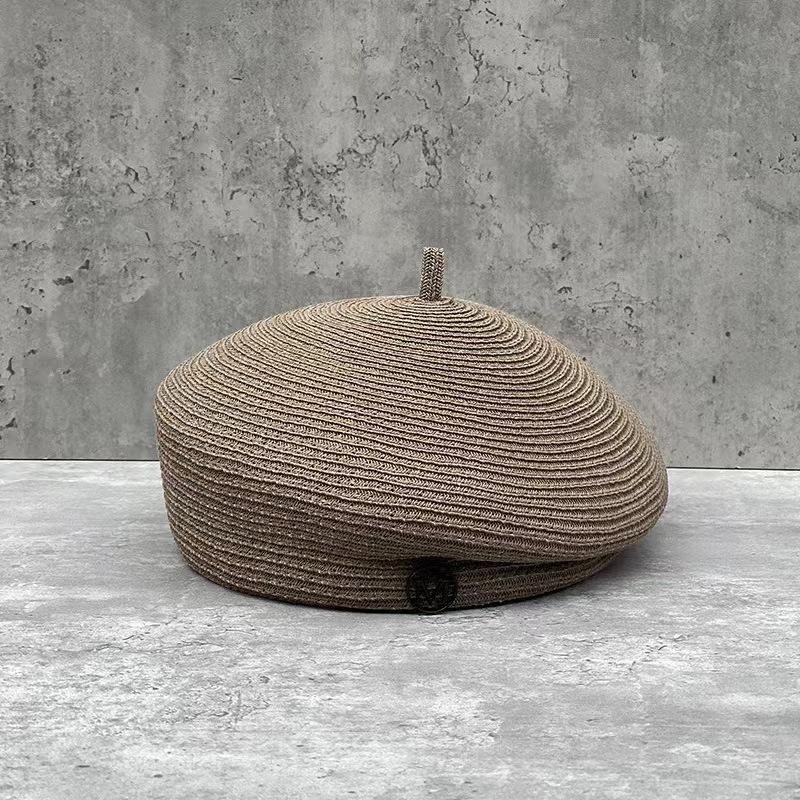 Fine Straw Fedoras Letter Beret for Women, Casual Painter Hat, Elegant and Stereotype, Retro Fashion, Summer Tourism, Sale