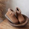 Kids Winter New Fashion Cute Plus Velvet Warm Retro Short Boots Baby Casual Soft Lightweight Zipper Thick Bottom Snow Boots