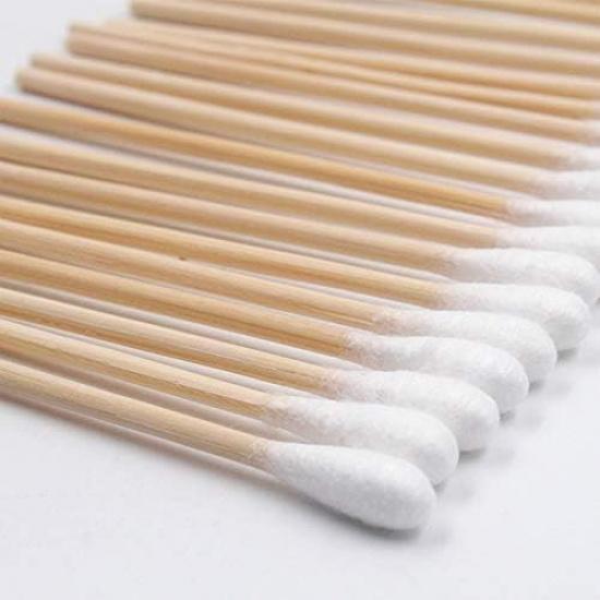 Kingzhuo 1000pcs Cotton Swabs 4" Wood Stick for Medical Wound Care Skin Clean Widely Used at School Office Home (4" 1000pcs)