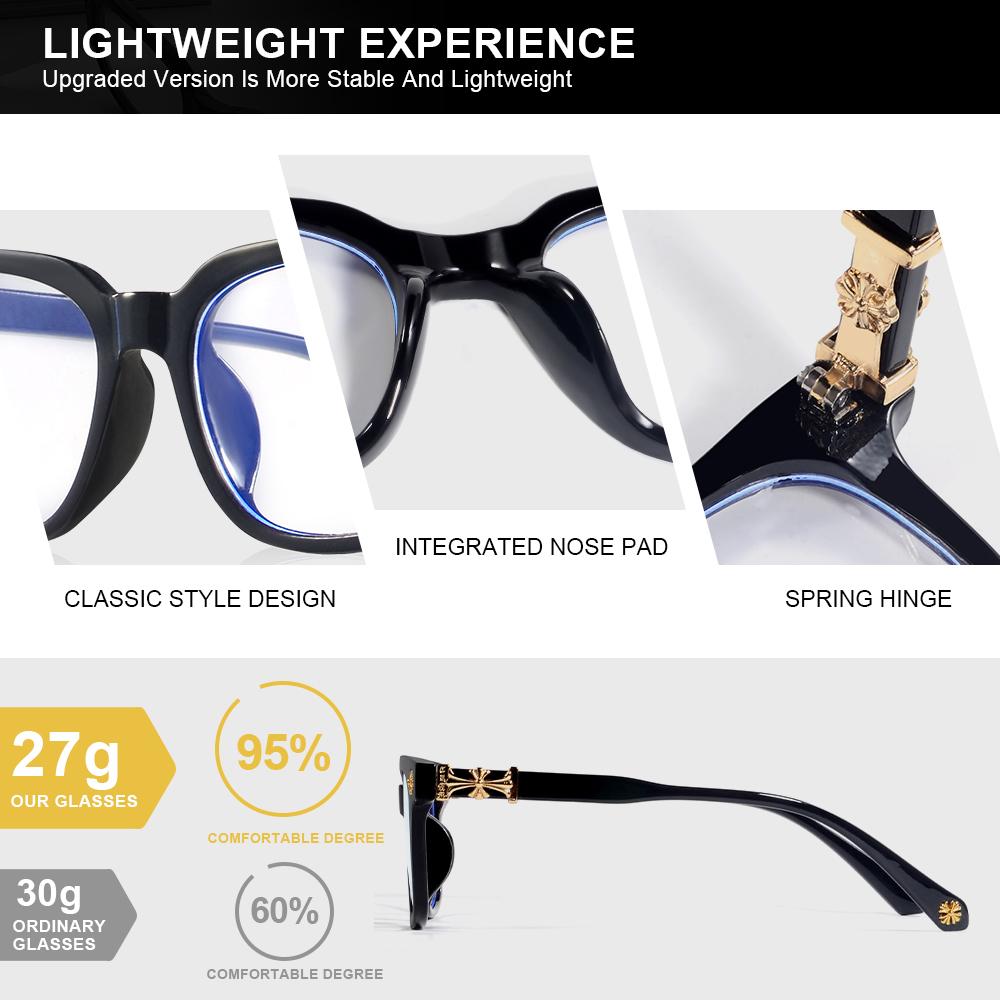 CRIXALIS Classic Square Anti Blue Light Glasses Reading Books Glasses Women And Men Prescription Glasses Computer Eyeglasses