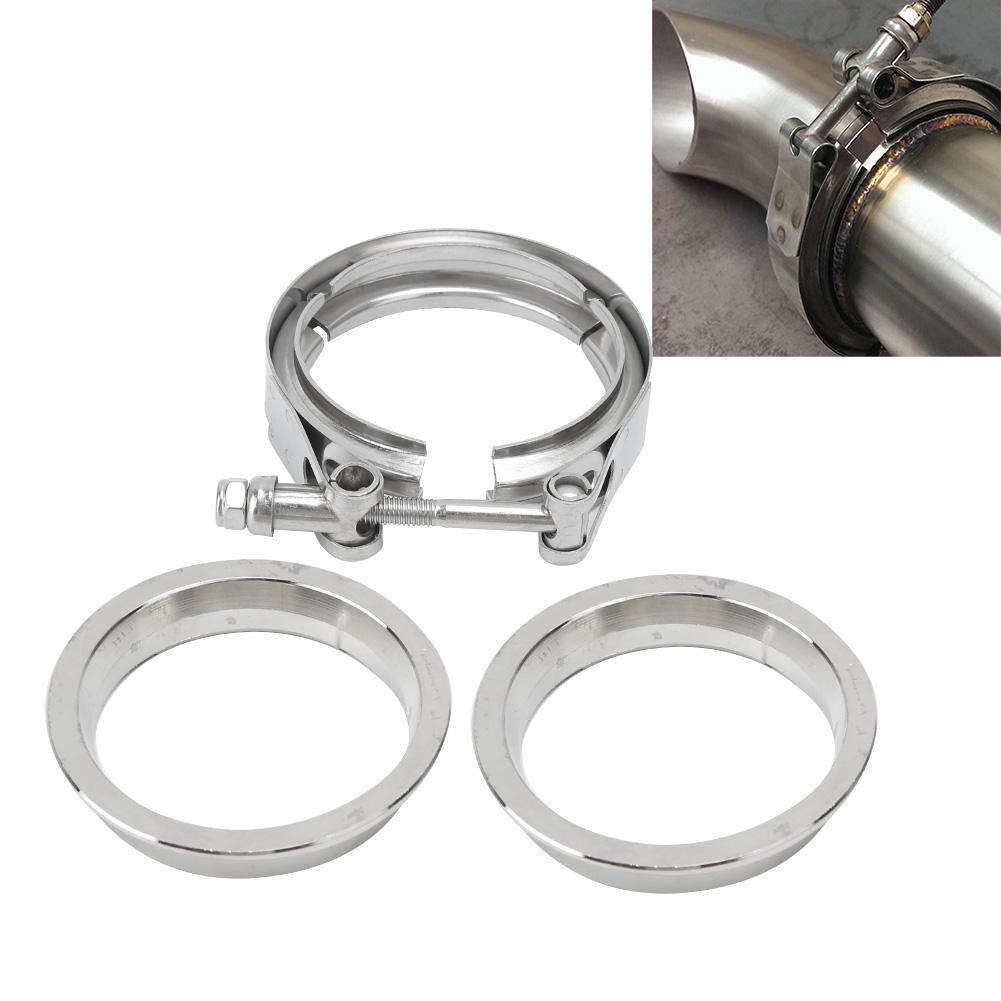 Bil V-båndklemme Eksos Downpipe Flenssett 304 Rustfritt stål(3,0 tommer   76 mm )