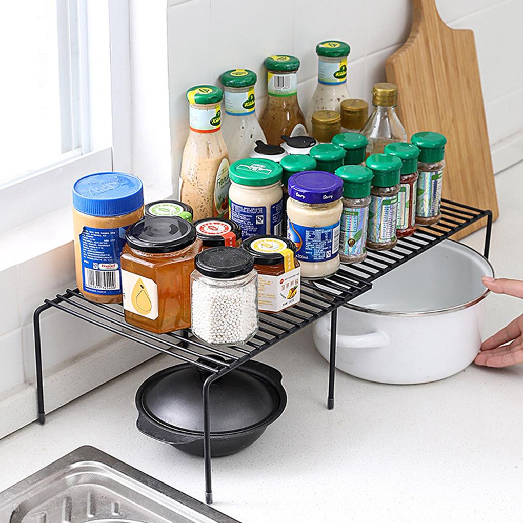 Lagerregal, Teleskop-Platzsparende Metall-Hohlregale, robuste Konstruktion, Schrank-Organizer, Schränke, Tassen, Küche