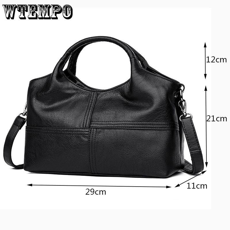 WTEMPO Hochwertige Damentasche, weiche PU-Lederhandtasche, Damen-Umhängetasche, solide Umhängetasche