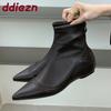 Mode Schuhe mit Höhenerhöhung Damen Ballerinas Stiefeletten Damenmode Spitz Zehenbereich Moderne Damen Kurze Stretchstiefel Schuhe Dame