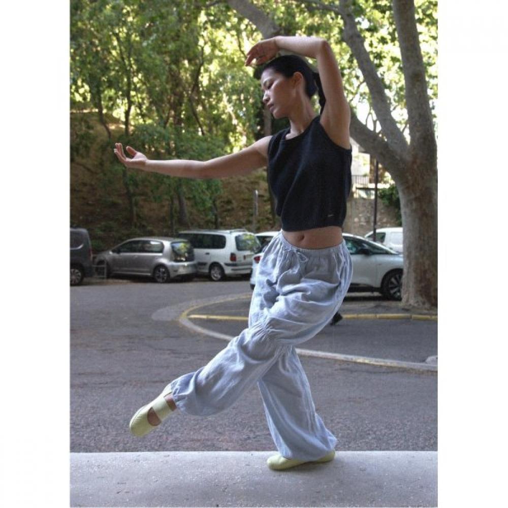 Budhi Mudra Women S Linen Shirring pantS Light Blue B61002apl61 U09 Light Blue/XS