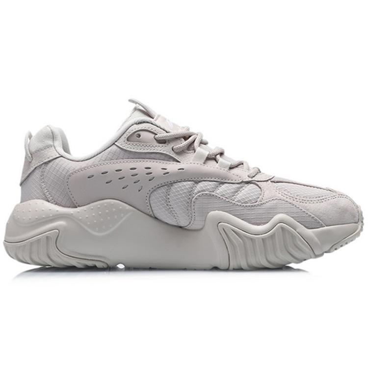 Li Ning Cat Paw Lite Fabric Cushioning Slip Resistant Abrasion Resistant Low Top Running Shoes Men's Gray AGLQ107-2