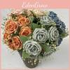Faux Rose Flower Vase Arrangement For Wedding Photography And Event Decoration