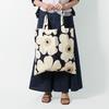 Borsa a Tote Marimekko Eco Donna 44x43 cm Unikko Cotone 100 Blu Mezzanotte